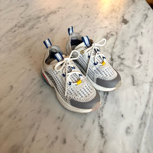 Zara 26 Kids Knit Sneakers White Breathable Tech Runners - Picture 2 of 8